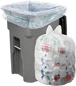 Plastic Clear Garbage Bags X-Fort 35"x50" 100/Case ECO BOX