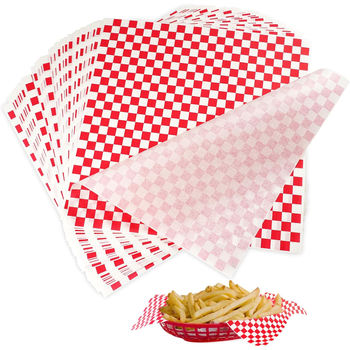 Red or Black Check Deli Sandwich Wrap Paper 12"x12" - 2000/Case ECO BOX