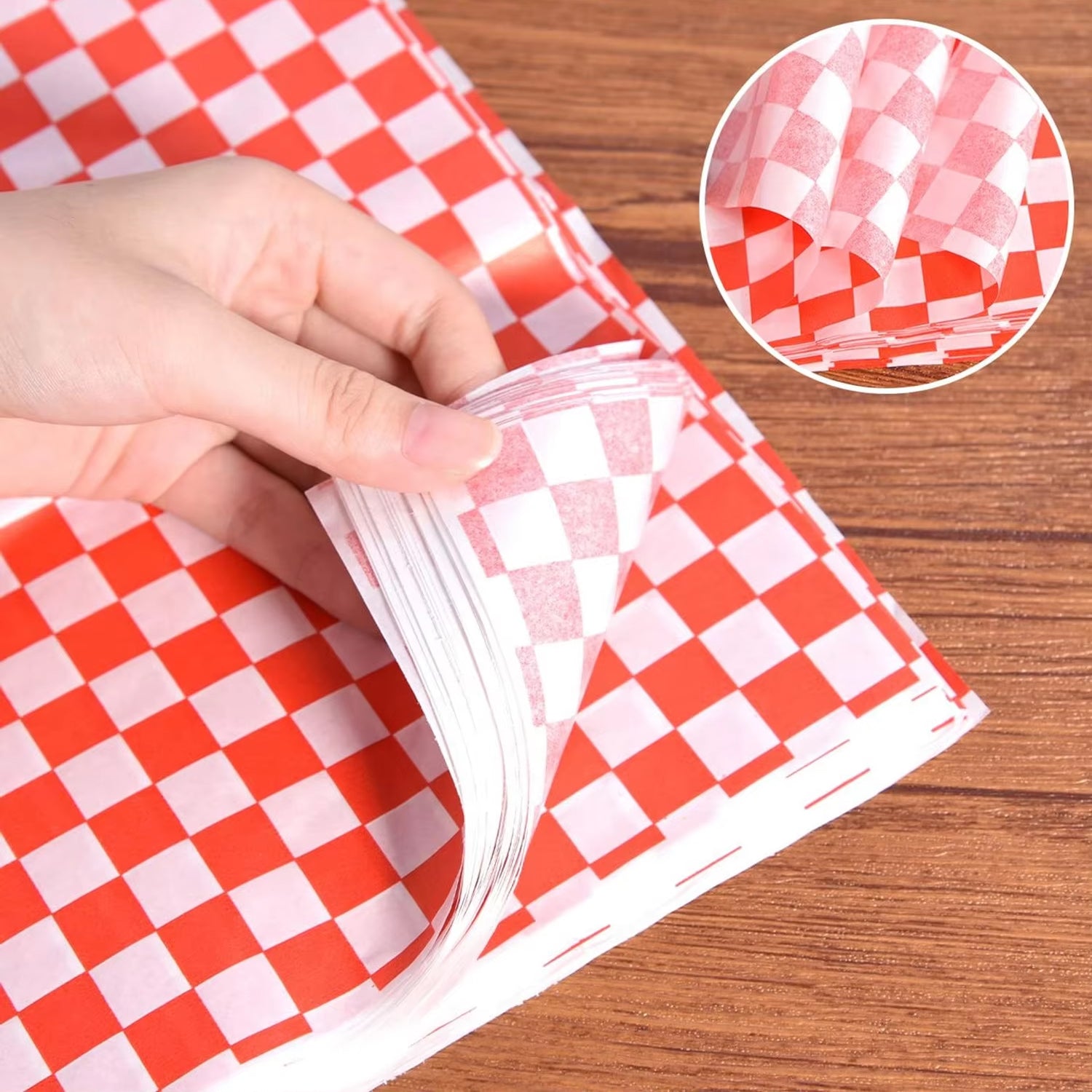 Red or Black Check Deli Sandwich Wrap Paper 12"x12" - 2000/Case ECO BOX