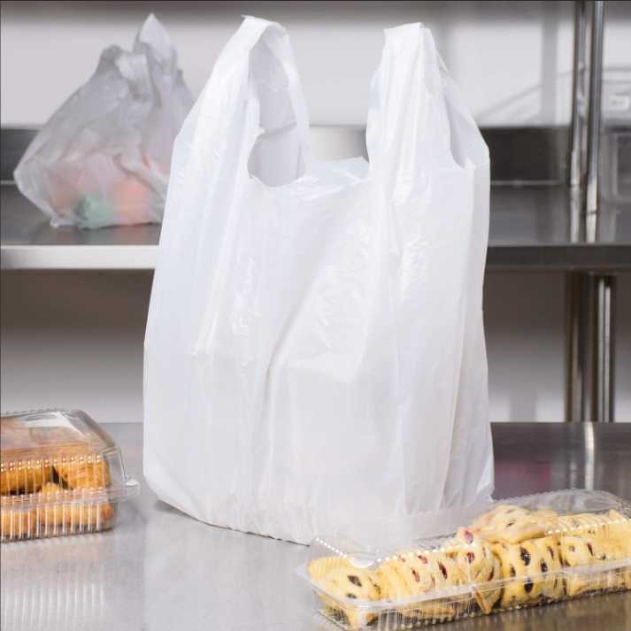 T-Shirt White Plastic Grocery Bags S5, 22"x17"x7" (1000 Bags) 15LB/Case ECO BOX