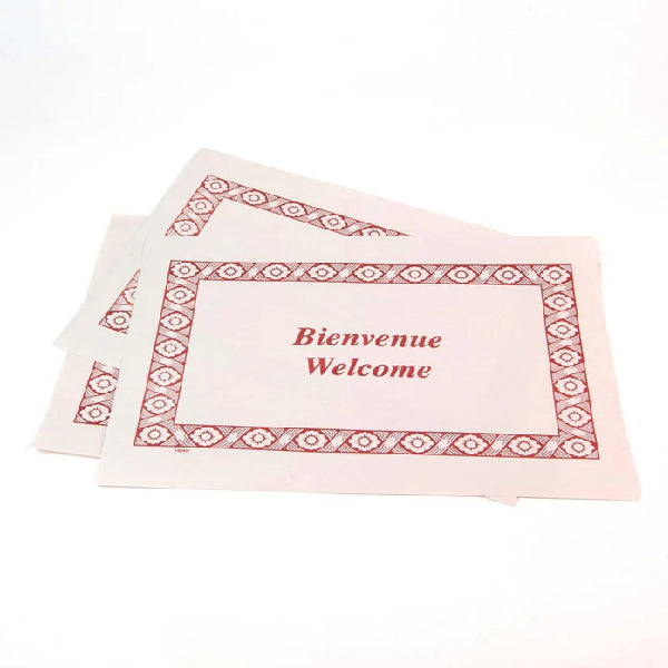 Welcome Placemats Paper 9"x12" - 1000/Case ECO BOX